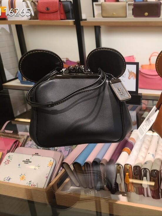 Coach Handbags - Coach Mickey Kisslock Black Leather Mini Bag